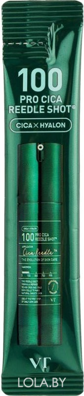 Бустер-сыворотка VT Cosmetics с микроиглами для чувствительной кожи 100 Pro Cica Reedle Shot темно зеленая 2 мл Бустер-сыворотка VT Cosmetics с микроиглами для чувствительной кожи 100 Pro Cica Reedle Shot темно зеленая 2 мл