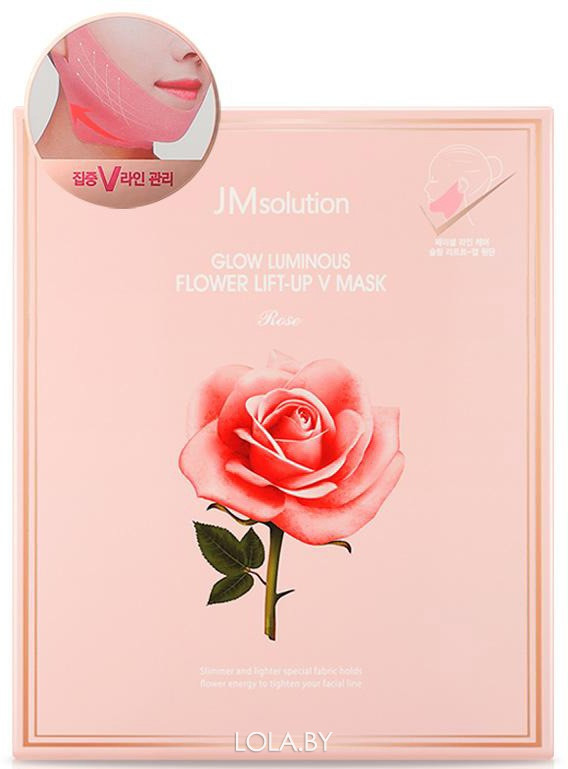 Лифтинг-маска Jmsolution для V зоны с розой Glow Luminous Flower Lift-up V Mask Rose 25 гр