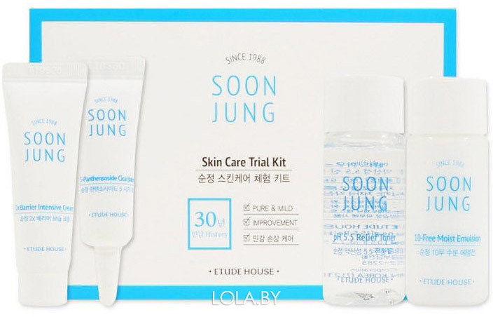 Мини-набор Etude House для чувствительной кожи Soon Jung Skin Care Trial