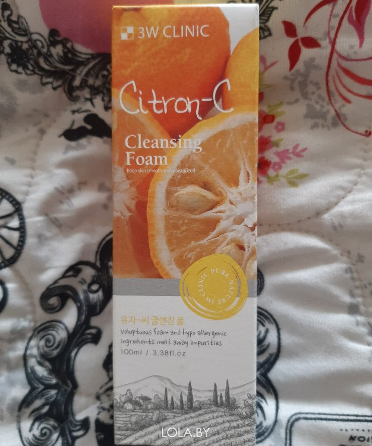 Пенка для умывания 3w Clinic c экстрактом Юдзу Citron-C Cleansing Foam ...